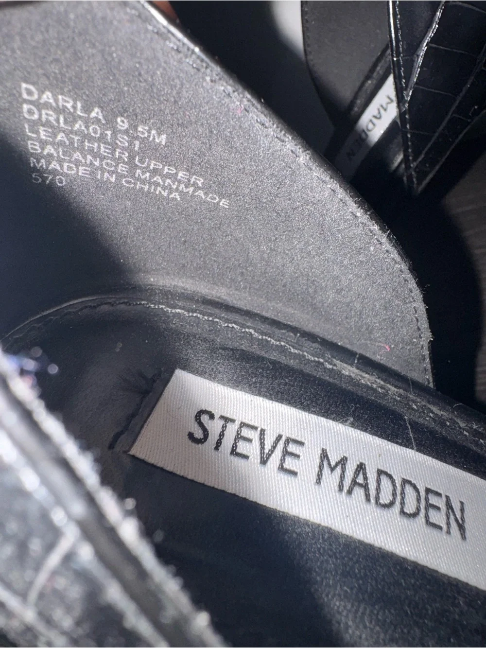 Steve Madden Black Leather Pointed-Toe Stiletto Booties Size 9.5